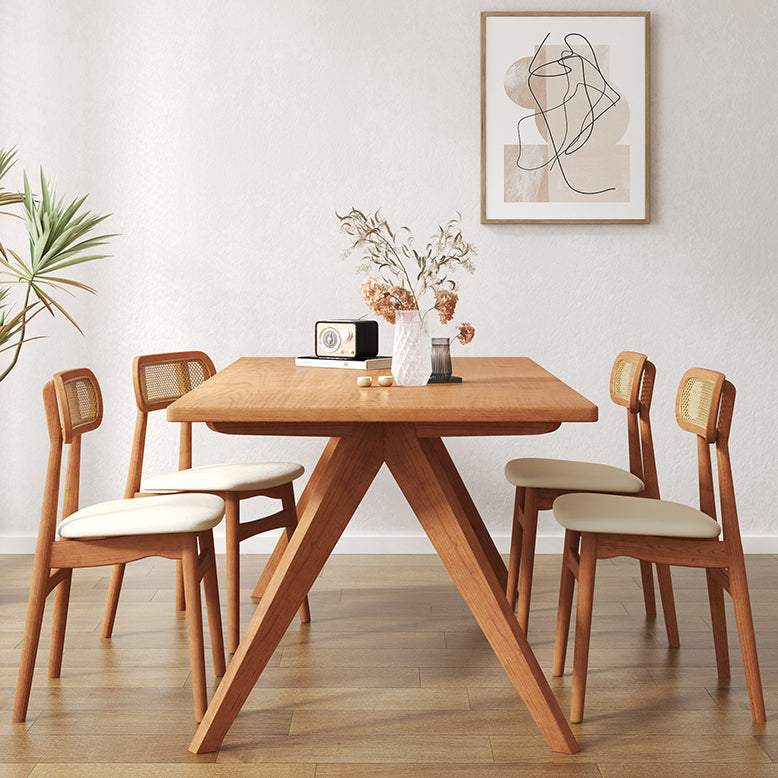Rectangle Dining Site Table Modern Style Solid Wood Dining Room Furniture