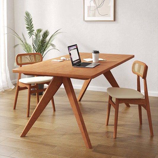 Rectangle Dining Site Table Modern Style Solid Wood Dining Room Furniture