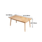 Rectangle Dining Site Table Rubberwood Solid Wood Furniture with 4 Legs