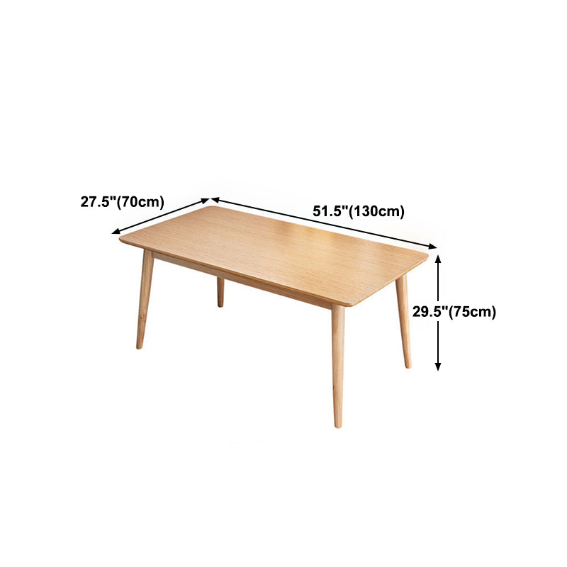 Rectangle Dining Site Table Rubberwood Solid Wood Furniture with 4 Legs