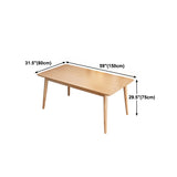 Rectangle Dining Site Table Rubberwood Solid Wood Furniture with 4 Legs