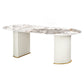 Traditional Luxury Dining Table White Stone Oval Dining Table for Kitchen