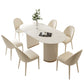 Traditional Luxury Dining Table White Stone Oval Dining Table for Kitchen