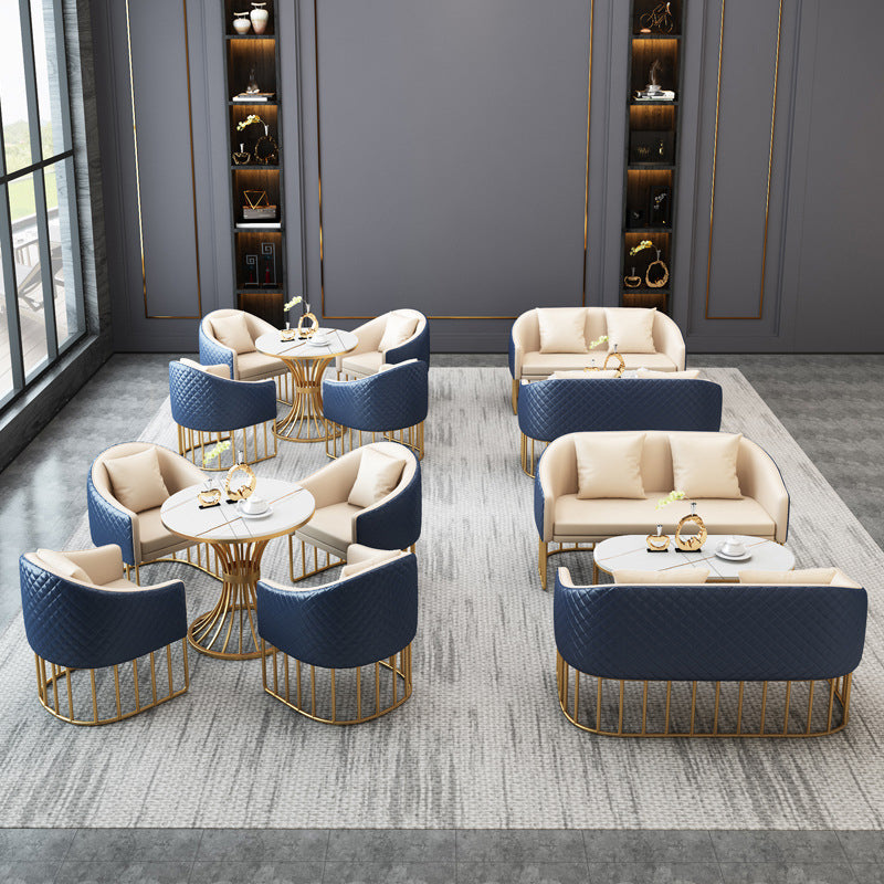 Metal Traditional Luxury Round Table Sintered Stone Indoor Table with Pedestal Base Clearhalo 'Dining Tables & Seating' 'Dining Tables' 'dining_table' 'furn' 'furn_dining_table' 'Furniture' 'Kitchen & Dining Furniture' 5862563