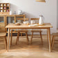 Contemporary Rectangle Dining Site Table Oak Solid Wood Furniture with 4 Legs