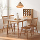 Contemporary Rectangle Dining Site Table Oak Solid Wood Furniture with 4 Legs