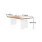 Natural Solid Wood Dining Table Modern Restaurant Furniture with Acrylic Double Pedestal Clearhalo 'Dining Tables & Seating' 'Dining Tables' 'dining_table' 'furn' 'furn_dining_table' 'Furniture' 'Kitchen & Dining Furniture' 5862679