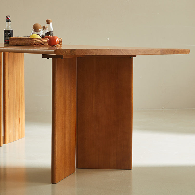 Rectangle Dining Table Pine Solid Wood Dining Table with Natural Finish Legs