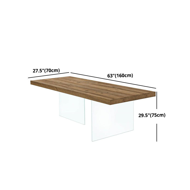 Modern Style Dining Table Rectangle Solid Wood Table for Home Kitchen