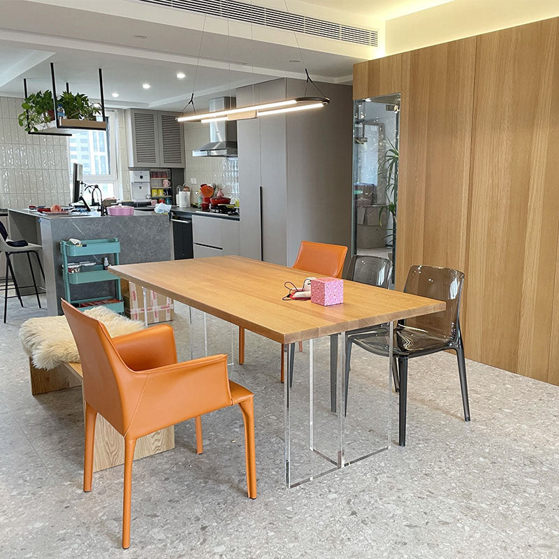 Mesa de comedor de estilo moderno Mesa marrón rectangular para cocina en casa