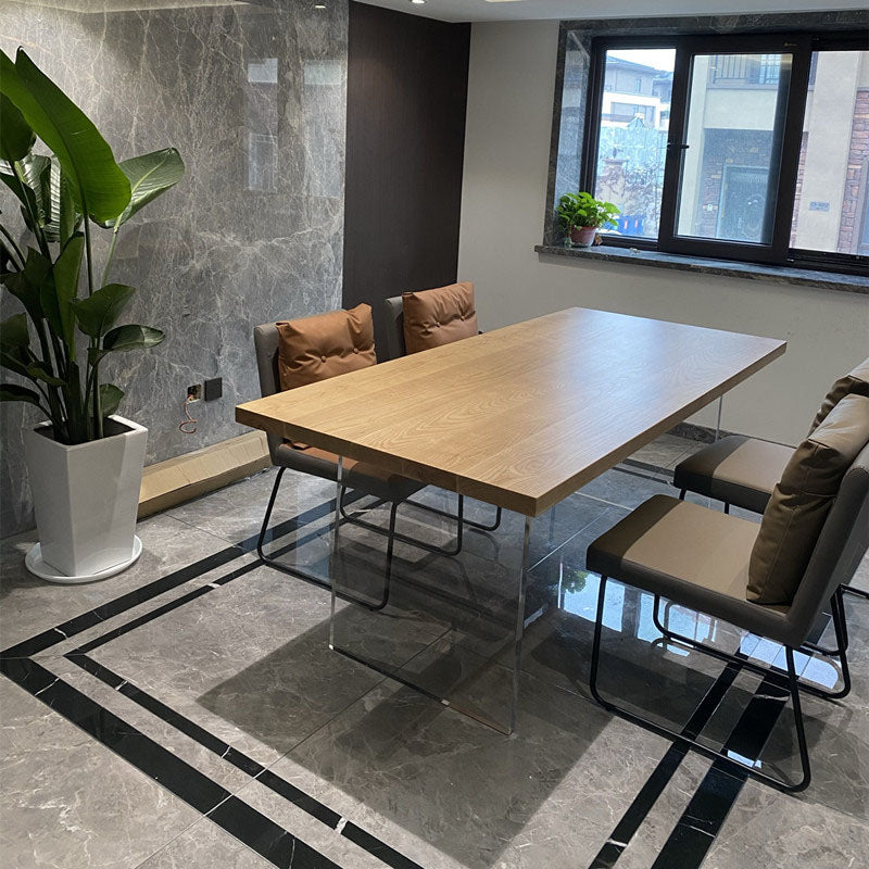 Mesa de comedor de estilo moderno Mesa marrón rectangular para cocina en casa