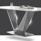 Mesa base de pedestal de metal gris rectángulo de comedor de piedra sinterizada