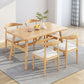 Mesa de comedor rectangular mesa de comedor de base de caballete en nogal y natural
