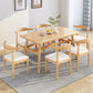 Mesa de comedor rectangular mesa de comedor de base de caballete en nogal y natural