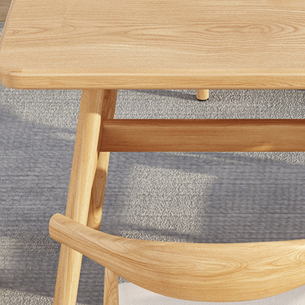 Mesa de comedor rectangular mesa de comedor de base de caballete en nogal y natural