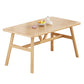Mesa de comedor rectangular mesa de comedor de base de caballete en nogal y natural