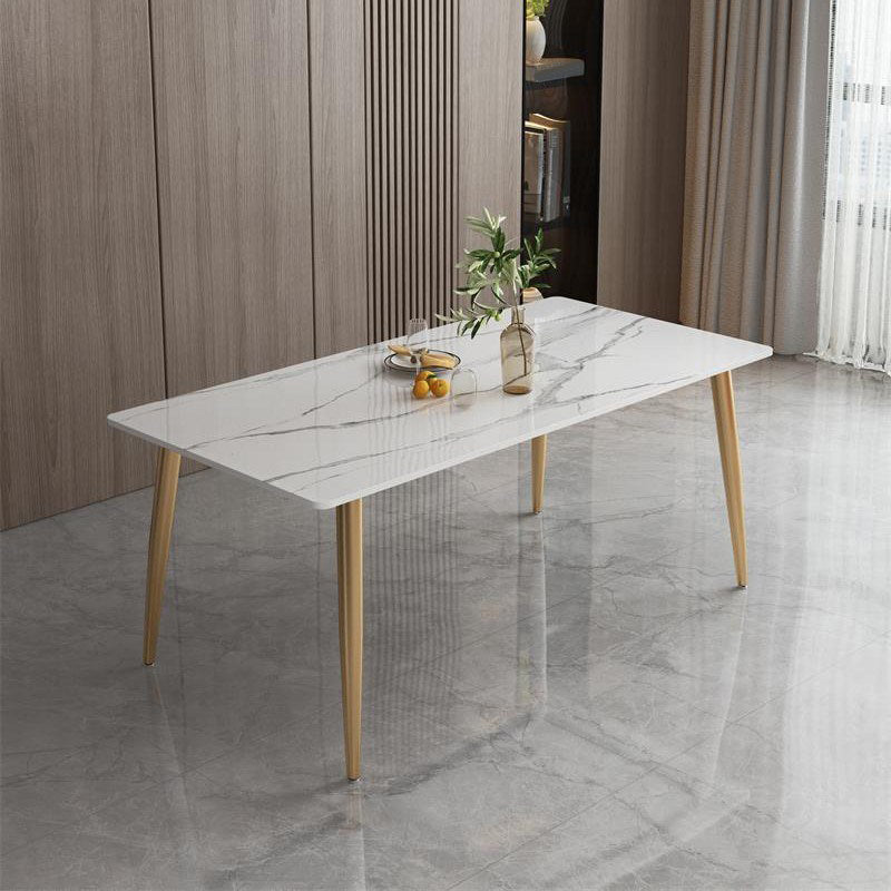 Eigentijdse rechthoekige eettafel, stenen meubel met 4 poten