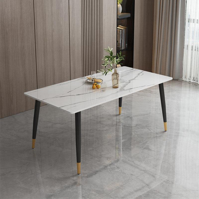 Eigentijdse rechthoekige eettafel, stenen meubel met 4 poten