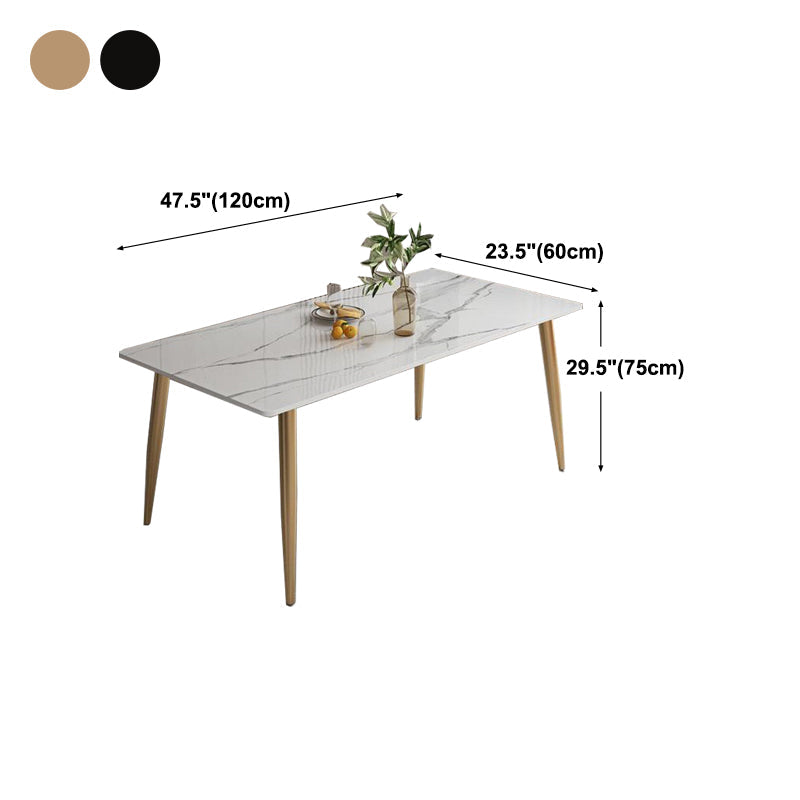 Eigentijdse rechthoekige eettafel, stenen meubel met 4 poten