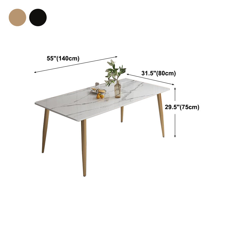 Eigentijdse rechthoekige eettafel, stenen meubel met 4 poten