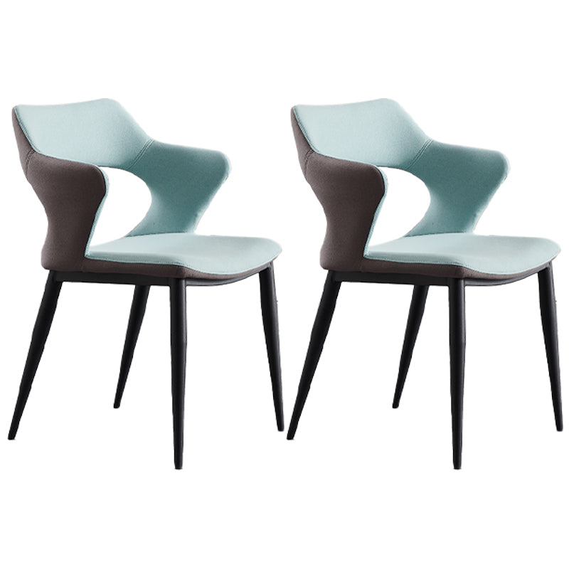 Industrial Dining Room Arm Chairs Faux Leather Open Chair for Kitchen Blue 2 Piece Set Clearhalo 'Dining Chairs' 'Dining Tables & Seating' 'dining_chair' 'furn' 'furn_dining_chair' 'Furniture' 'Kitchen & Dining Furniture' 5862844