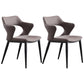 Industrial Dining Room Arm Chairs Faux Leather Open Chair for Kitchen Grey 2 Piece Set Clearhalo 'Dining Chairs' 'Dining Tables & Seating' 'dining_chair' 'furn' 'furn_dining_chair' 'Furniture' 'Kitchen & Dining Furniture' 5862850