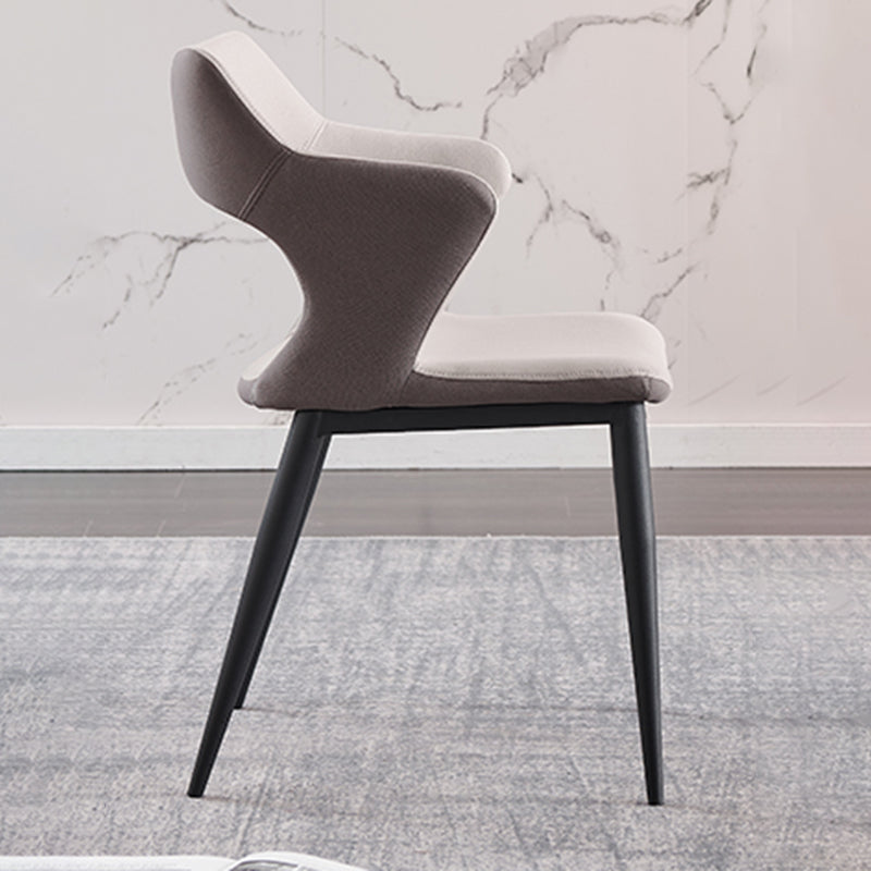 Industrial Dining Room Arm Chairs Faux Leather Open Chair for Kitchen Clearhalo 'Dining Chairs' 'Dining Tables & Seating' 'dining_chair' 'furn' 'furn_dining_chair' 'Furniture' 'Kitchen & Dining Furniture' 5862858