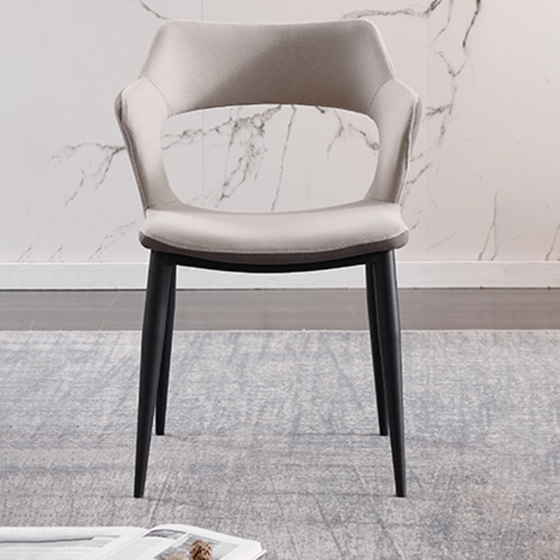 Industrial Dining Room Arm Chairs Faux Leather Open Chair for Kitchen Clearhalo 'Dining Chairs' 'Dining Tables & Seating' 'dining_chair' 'furn' 'furn_dining_chair' 'Furniture' 'Kitchen & Dining Furniture' 5862861