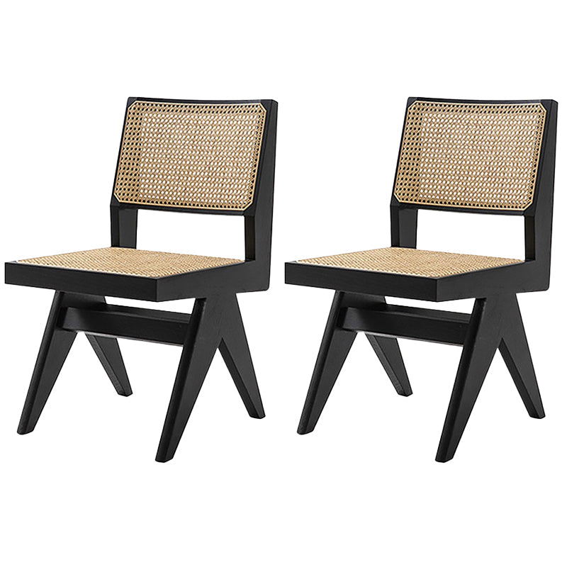 Silla de comedor de espalda abierta sillas de comedor de madera sólida sin brazo