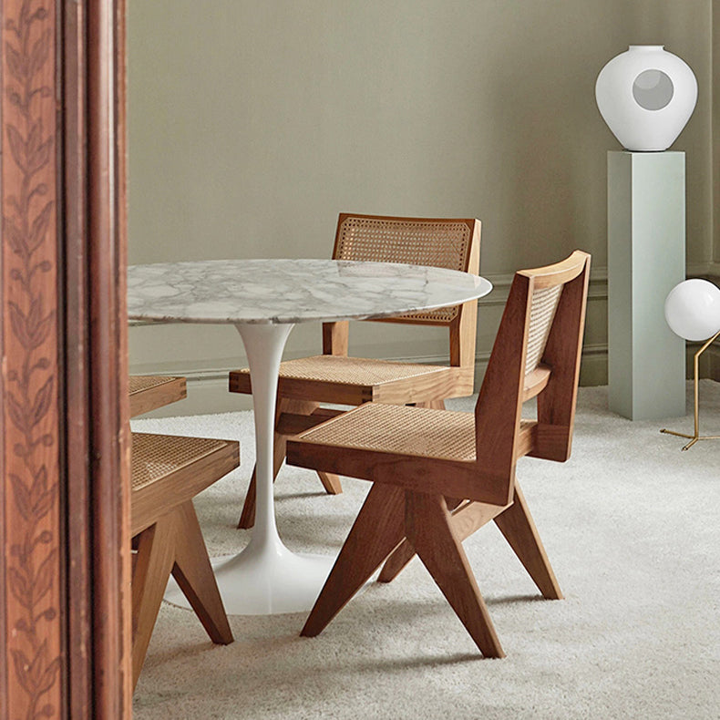 Silla de comedor de espalda abierta sillas de comedor de madera sólida sin brazo