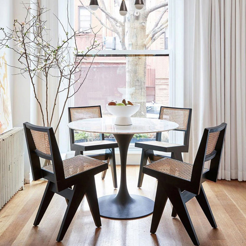 Silla de comedor de espalda abierta sillas de comedor de madera sólida sin brazo