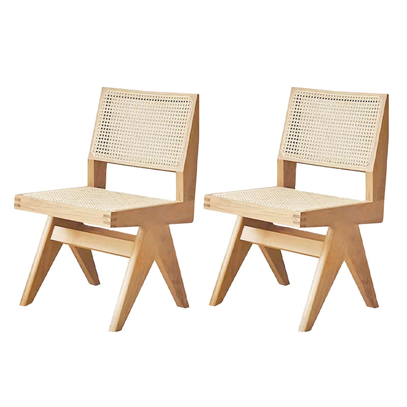 Silla de comedor de espalda abierta sillas de comedor de madera sólida sin brazo