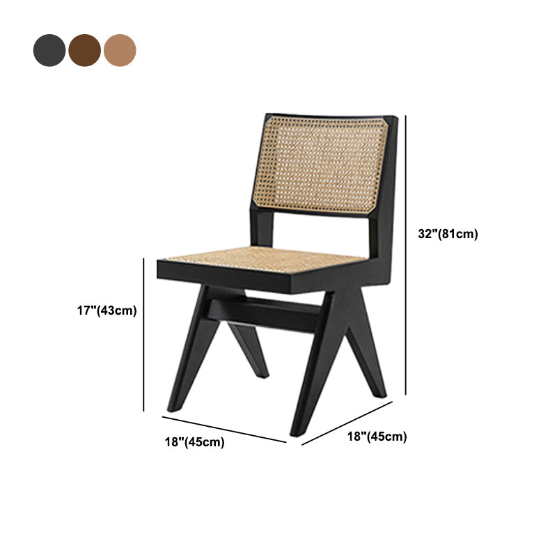 Silla de comedor de espalda abierta sillas de comedor de madera sólida sin brazo