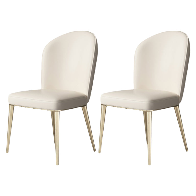 Parsons Armless Dining Chairs Glam Dining Side Chair for Home White 2 Piece Set Clearhalo 'Dining Chairs' 'Dining Tables & Seating' 'dining_chair' 'furn' 'furn_dining_chair' 'Furniture' 'Kitchen & Dining Furniture' 5862893