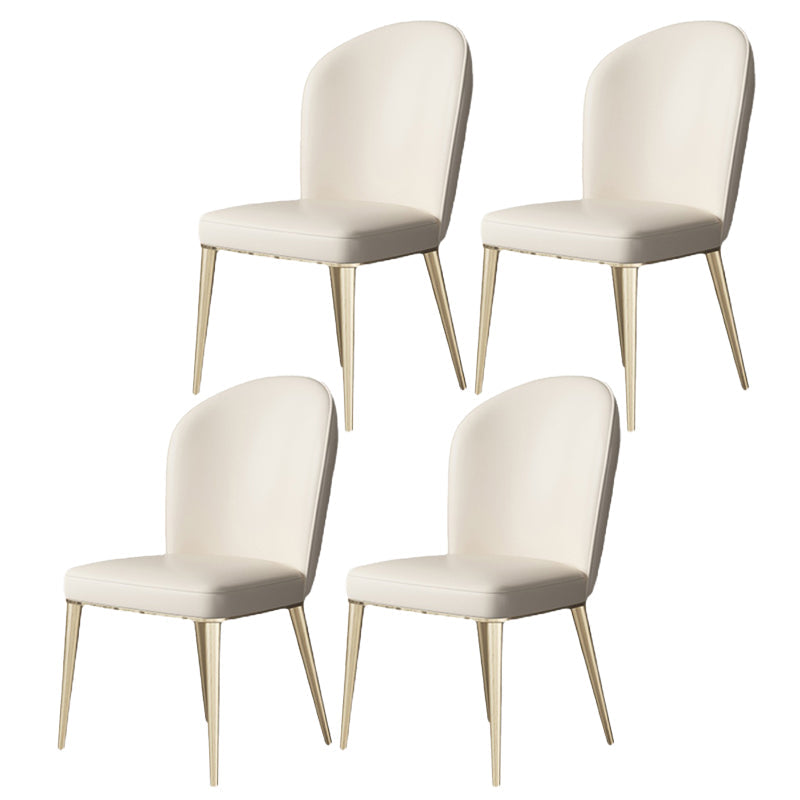 Parsons Armless Dining Chairs Glam Dining Side Chair for Home White 4 Piece Set Clearhalo 'Dining Chairs' 'Dining Tables & Seating' 'dining_chair' 'furn' 'furn_dining_chair' 'Furniture' 'Kitchen & Dining Furniture' 5862894