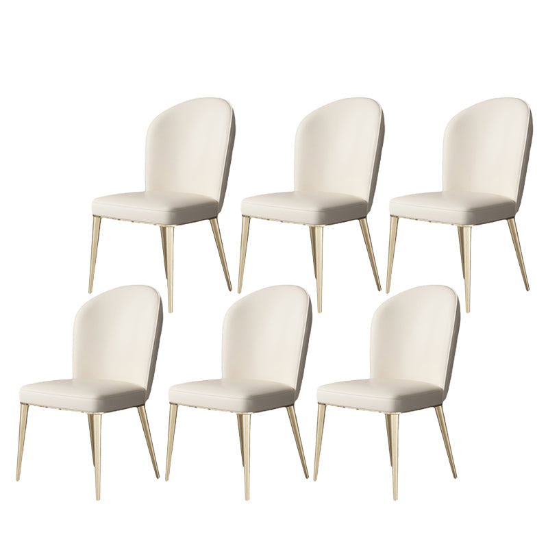 Parsons Armless Dining Chairs Glam Dining Side Chair for Home White 6 Piece Set Clearhalo 'Dining Chairs' 'Dining Tables & Seating' 'dining_chair' 'furn' 'furn_dining_chair' 'Furniture' 'Kitchen & Dining Furniture' 5862897