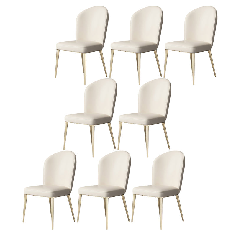 Parsons Armless Dining Chairs Glam Dining Side Chair for Home White 8 Piece Set Clearhalo 'Dining Chairs' 'Dining Tables & Seating' 'dining_chair' 'furn' 'furn_dining_chair' 'Furniture' 'Kitchen & Dining Furniture' 5862899