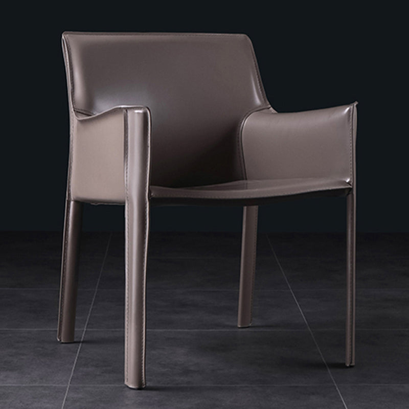 Silla de comedor tapizada silla lateral de comedor de cuero sinté