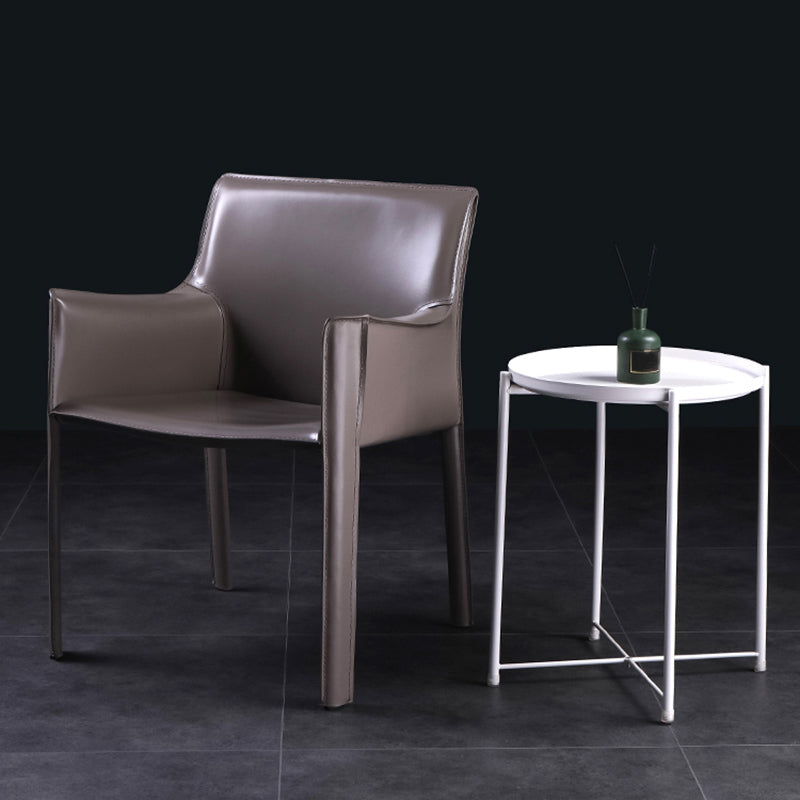 Silla de comedor tapizada silla lateral de comedor de cuero sinté