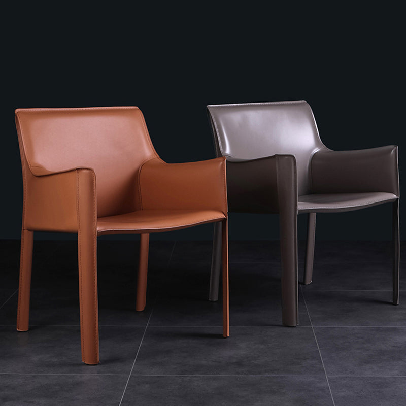 Silla de comedor tapizada silla lateral de comedor de cuero sinté