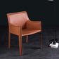 Silla de comedor tapizada silla lateral de comedor de cuero sinté