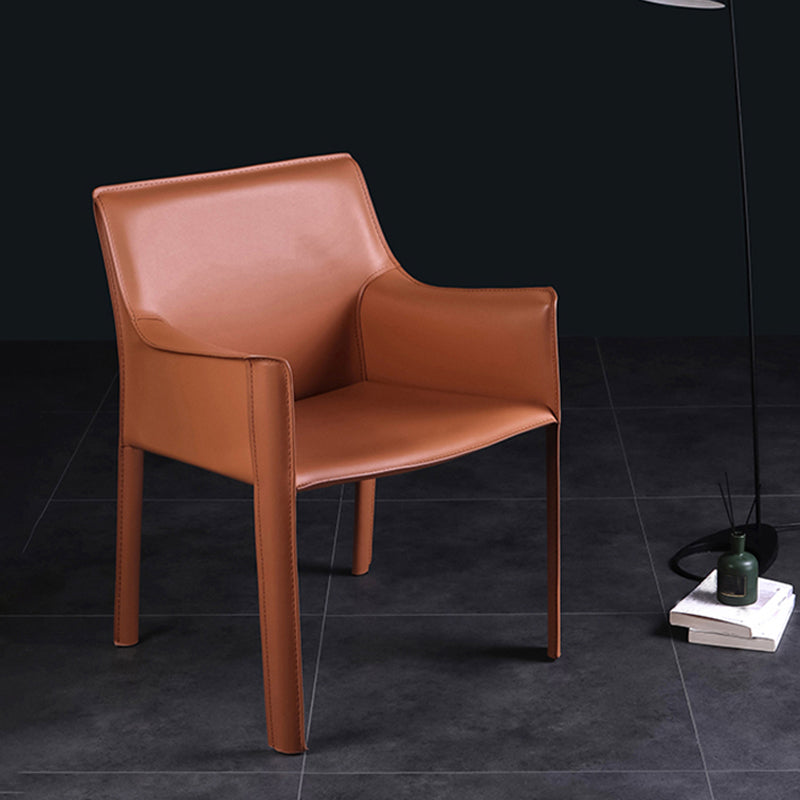 Silla de comedor tapizada silla lateral de comedor de cuero sinté