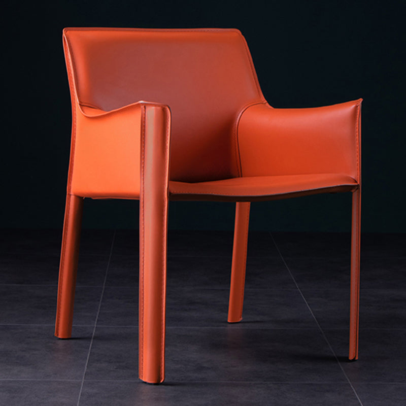 Silla de comedor tapizada silla lateral de comedor de cuero sinté