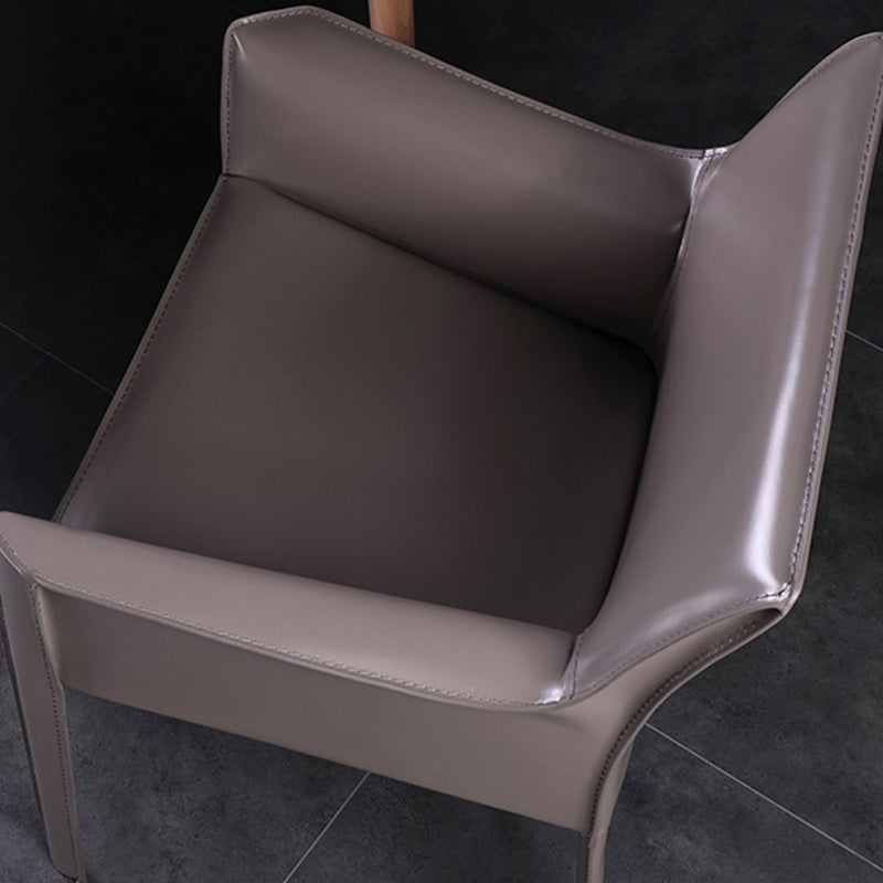 Silla de comedor tapizada silla lateral de comedor de cuero sinté