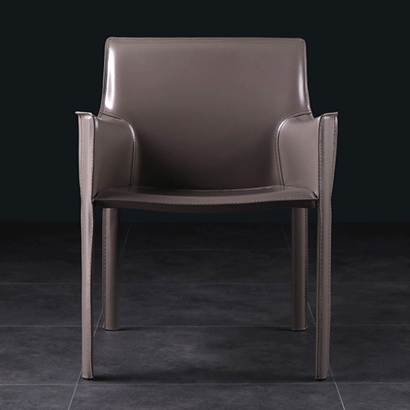 Silla de comedor tapizada silla lateral de comedor de cuero sinté