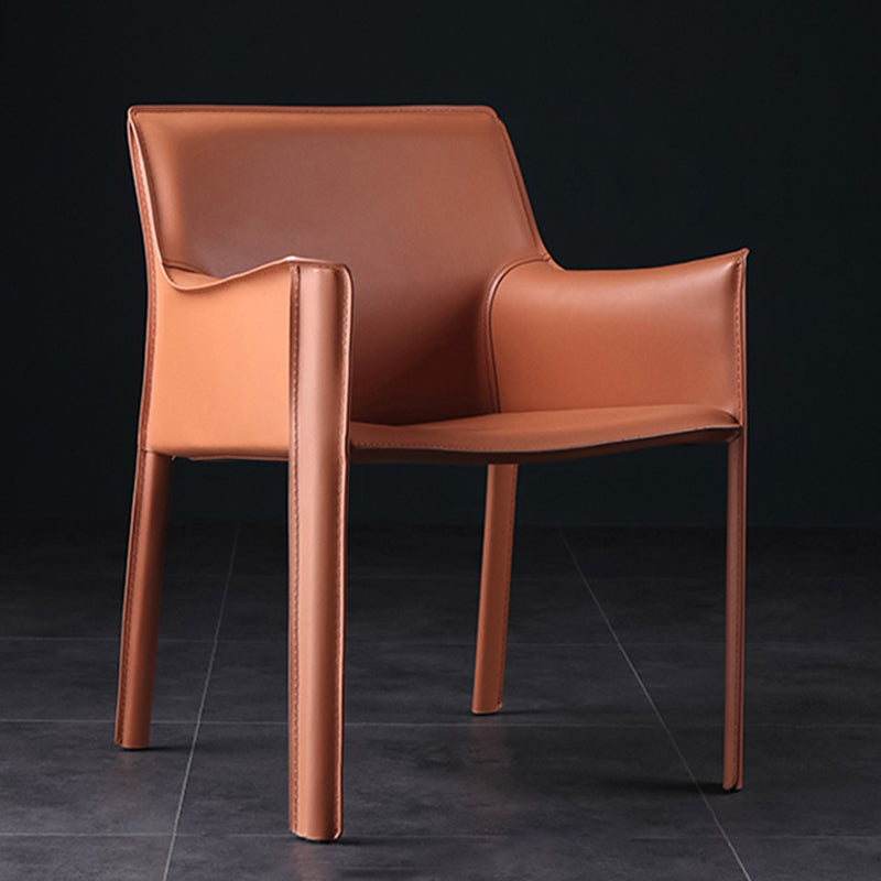 Silla de comedor tapizada silla lateral de comedor de cuero sinté