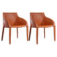 Faux Leather Dining Chairs Modern Dining Arm Chair for Kitchen Orange 2 Piece Set Clearhalo 'Dining Chairs' 'Dining Tables & Seating' 'dining_chair' 'furn' 'furn_dining_chair' 'Furniture' 'Kitchen & Dining Furniture' 5862956