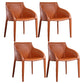 Faux Leather Dining Chairs Modern Dining Arm Chair for Kitchen Orange 4 Piece Set Clearhalo 'Dining Chairs' 'Dining Tables & Seating' 'dining_chair' 'furn' 'furn_dining_chair' 'Furniture' 'Kitchen & Dining Furniture' 5862958