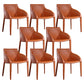 Faux Leather Dining Chairs Modern Dining Arm Chair for Kitchen Orange 8 Piece Set Clearhalo 'Dining Chairs' 'Dining Tables & Seating' 'dining_chair' 'furn' 'furn_dining_chair' 'Furniture' 'Kitchen & Dining Furniture' 5862962