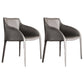 Faux Leather Dining Chairs Modern Dining Arm Chair for Kitchen Grey 2 Piece Set Clearhalo 'Dining Chairs' 'Dining Tables & Seating' 'dining_chair' 'furn' 'furn_dining_chair' 'Furniture' 'Kitchen & Dining Furniture' 5862964